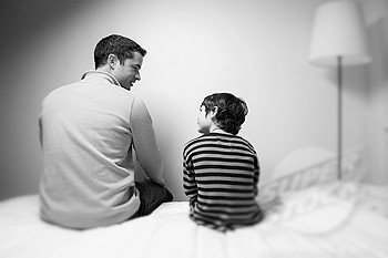 A father giving his son advice